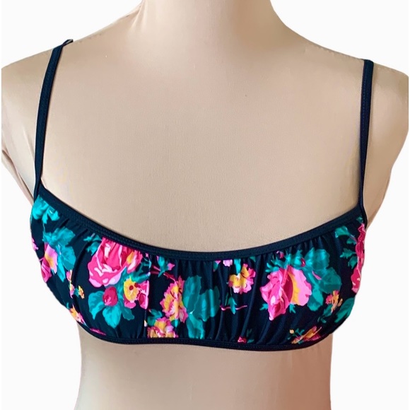 For love & lemons Rose Water Floral Print Bikini Bandeau Tops Size S - Picture 1 of 11